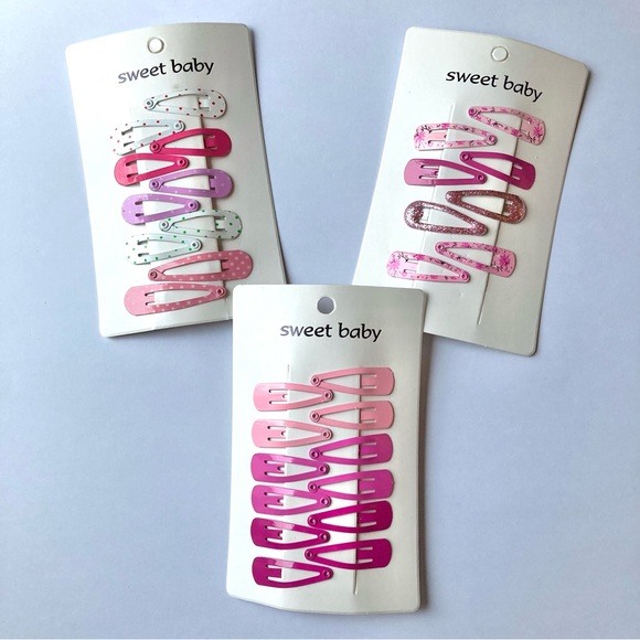 NWT Girl or Woman Small Mini Pink Hair Clips - Picture 1 of 4